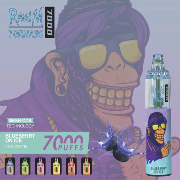 RandM Tornado 7K (7000) Puffs 14ml E-liquid 850mAh Battery 2% 5% Nicotine Rechargeable (type-C) Disposable Vape