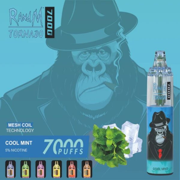 RandM Tornado 7K (7000) Puffs 14ml E-liquid 850mAh Battery 2% 5% Nicotine Rechargeable (type-C) Disposable Vape