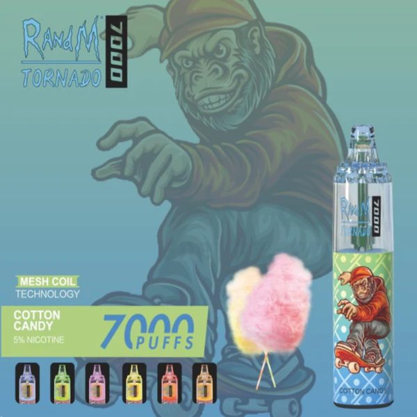 RandM Tornado 7K (7000) Puffs 14ml E-liquid 850mAh Battery 2% 5% Nicotine Rechargeable (type-C) Disposable Vape