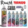 RandM Tornado 7K (7000) Puffs 14ml E-liquid 850mAh Battery 2% 5% Nicotine Rechargeable (type-C) Disposable Vape