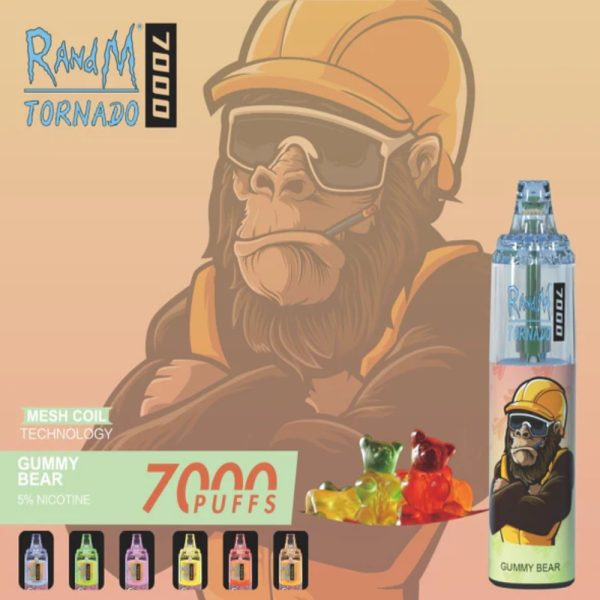 RandM Tornado 7K (7000) Puffs 14ml E-liquid 850mAh Battery 2% 5% Nicotine Rechargeable (type-C) Disposable Vape