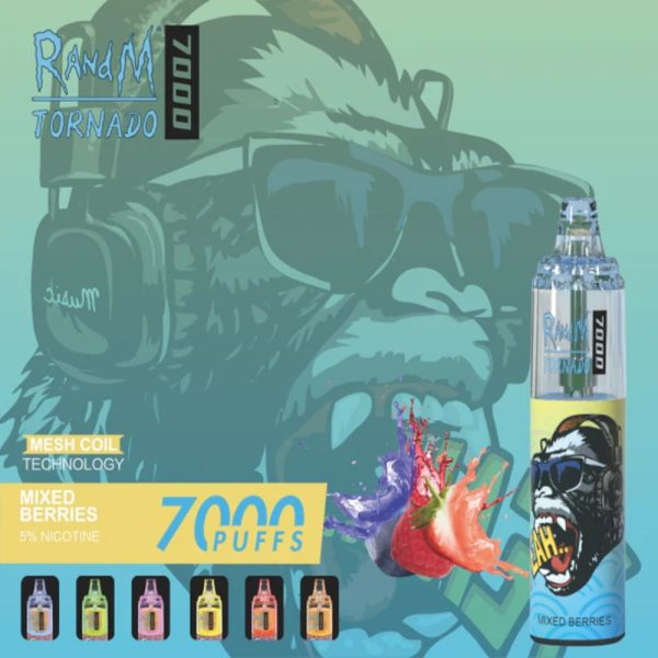 RandM Tornado 7K (7000) Puffs 14ml E-liquid 850mAh Battery 2% 5% Nicotine Rechargeable (type-C) Disposable Vape
