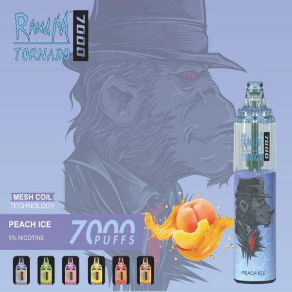RandM Tornado 7K (7000) Puffs 14ml E-liquid 850mAh Battery 2% 5% Nicotine Rechargeable (type-C) Disposable Vape