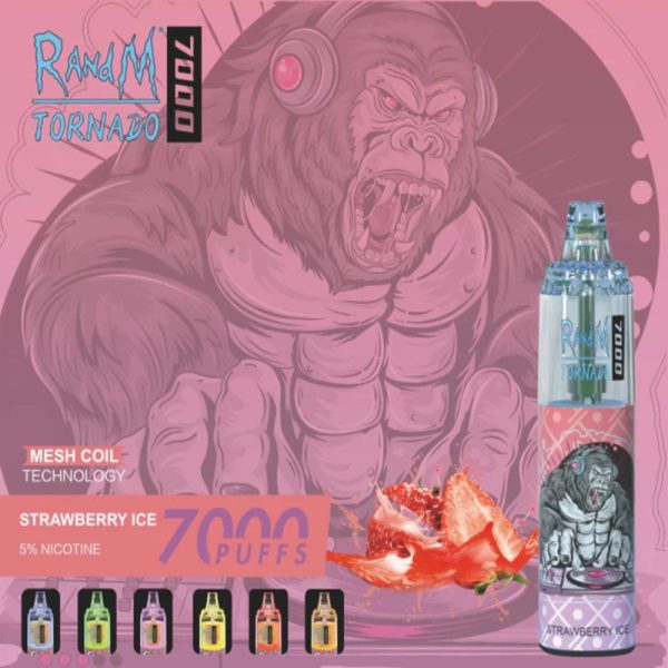 RandM Tornado 7K (7000) Puffs 14ml E-liquid 850mAh Battery 2% 5% Nicotine Rechargeable (type-C) Disposable Vape