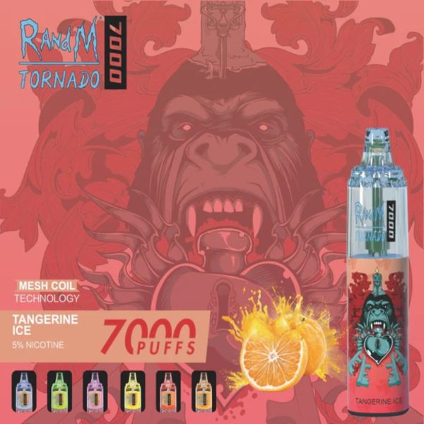 RandM Tornado 7K (7000) Puffs 14ml E-liquid 850mAh Battery 2% 5% Nicotine Rechargeable (type-C) Disposable Vape