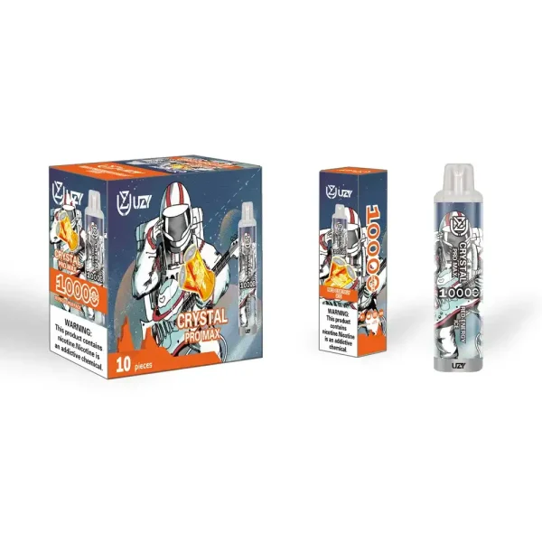 UZY Crystal Pro Max 10K (10000) Puffs 16.0ML E-Liquid 650mAh Battery Rechargeable 2%-5% Nicotine Disposable Vape