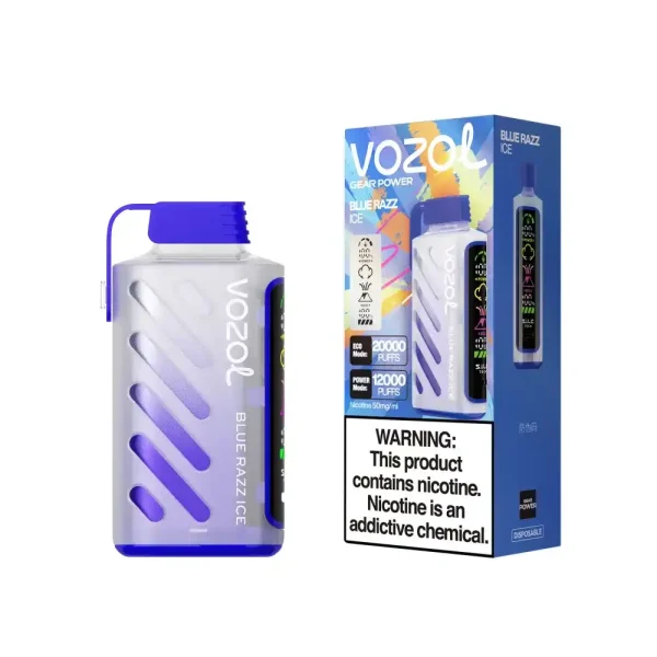 Vozol Gear Power 20K (20000) Puffs Full Screen Display 20mL E-liquid 2% 5% Nicotine USB Type-C Charging Disposable Vape