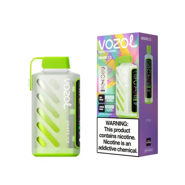 Vozol Gear Power 20K (20000) Puffs Full Screen Display 20mL E-liquid 2% 5% Nicotine USB Type-C Charging Disposable Vape