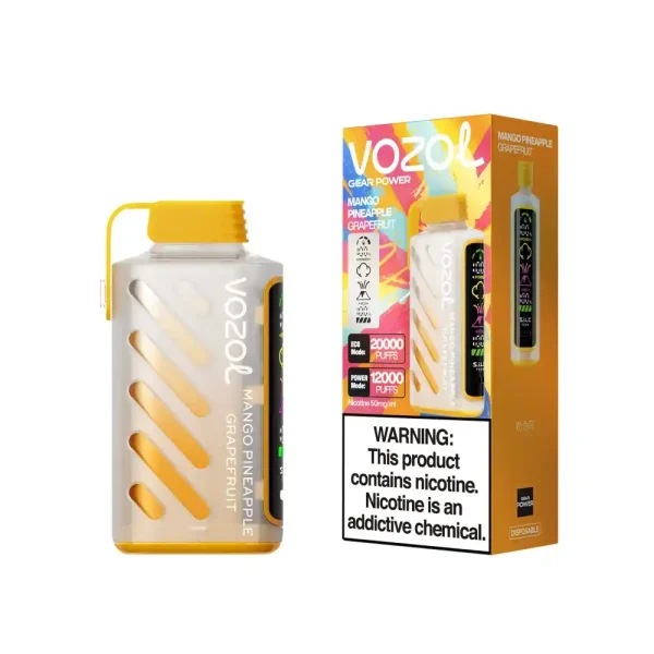 Vozol Gear Power 20K (20000) Puffs Full Screen Display 20mL E-liquid 2% 5% Nicotine USB Type-C Charging Disposable Vape