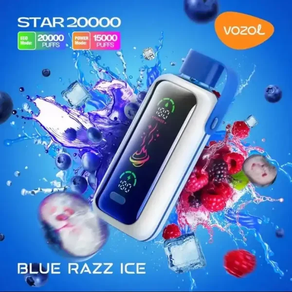 Vozol Star 20K (20000) Puffs Full Screen Display 24mL E-liquid 2% 5% Nicotine Type-C Charging Disposable Vape