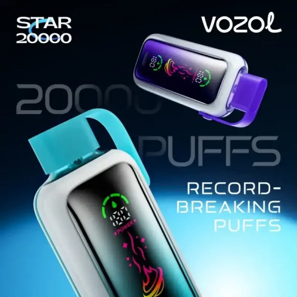 Vozol Star 20K (20000) Puffs Full Screen Display 24mL E-liquid 2% 5% Nicotine Type-C Charging Disposable Vape