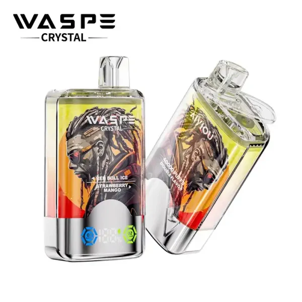 WASPE Crystal Double Flavors 40K (40000) Puffs 32mL E-liquid 0% 2% 5% Nicotine Smart LED Display Type-C Charging Disposable Vape