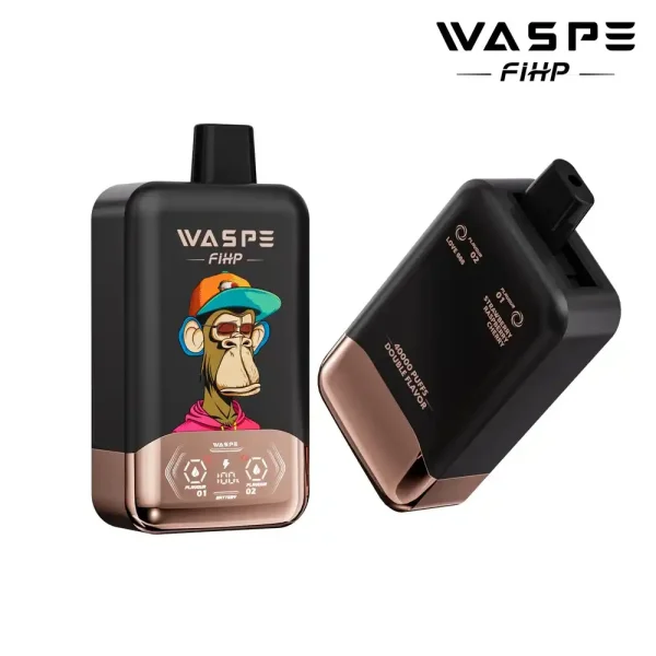 WASPE FIHP Double Flavor 40K (40000) Puffs Smart LED Display 2% 5% Nicotine 36mL E-liquid 850mAh Rechargeable Battery Disposable Vape