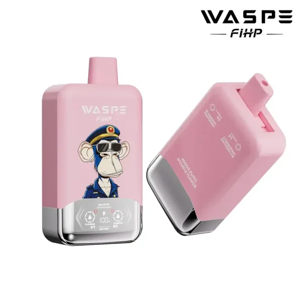 WASPE FIHP Double Flavor 40K (40000) Puffs Smart LED Display 2% 5% Nicotine 36mL E-liquid 850mAh Rechargeable Battery Disposable Vape