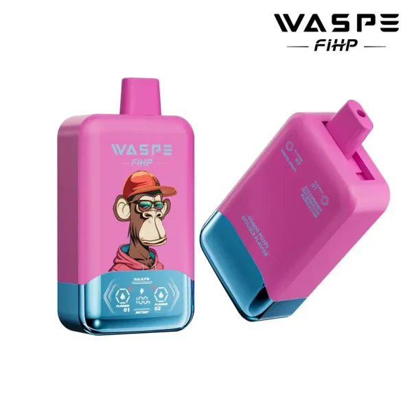 WASPE FIHP Double Flavor 40K (40000) Puffs Smart LED Display 2% 5% Nicotine 36mL E-liquid 850mAh Rechargeable Battery Disposable Vape
