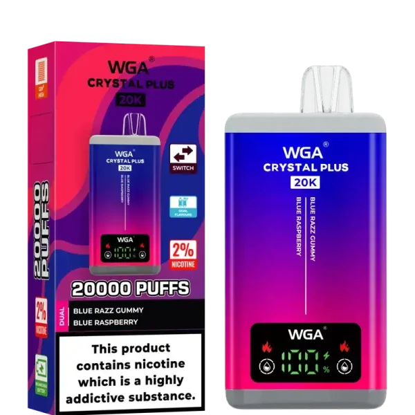 WGA Crystal Plus 20k (20000) Puffs Switchable Taste Function Dual Flavors 2% 5% Nicotine Adjustable Airflow Disposable Vape 4 WGA Crystal Plus 20k (20000) Puffs Switchable Taste Function Dual Flavors 2% 5% Nicotine Adjustable Airflow Disposable Vape