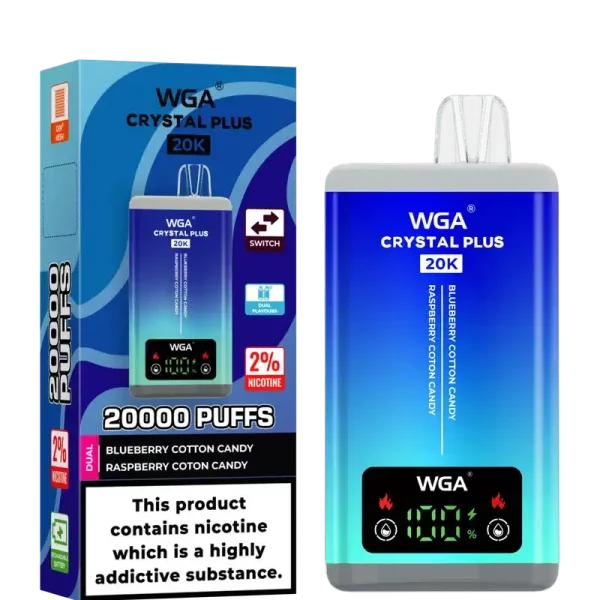 WGA Crystal Plus 20k (20000) Puffs Switchable Taste Function Dual Flavors 2% 5% Nicotine Adjustable Airflow Disposable Vape 2 WGA Crystal Plus 20k (20000) Puffs Switchable Taste Function Dual Flavors 2% 5% Nicotine Adjustable Airflow Disposable Vape