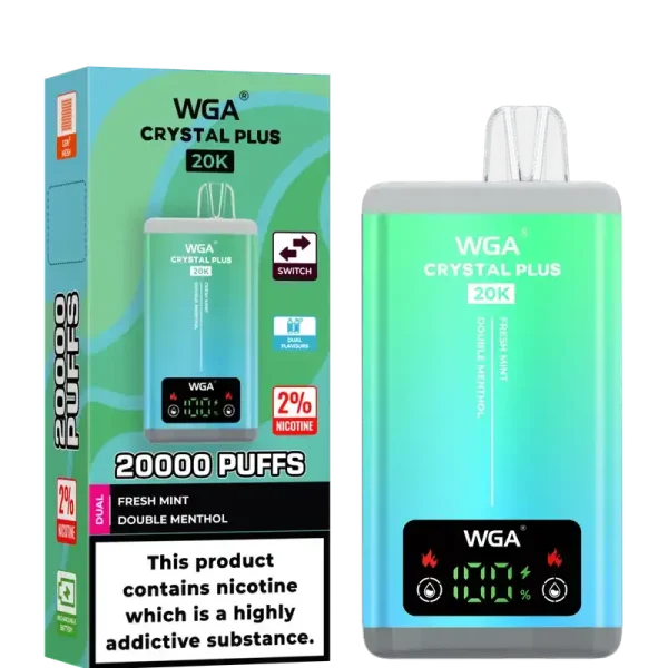 WGA Crystal Plus 20k (20000) Puffs Switchable Taste Function Dual Flavors 2% 5% Nicotine Adjustable Airflow Disposable Vape 5 WGA Crystal Plus 20k (20000) Puffs Switchable Taste Function Dual Flavors 2% 5% Nicotine Adjustable Airflow Disposable Vape