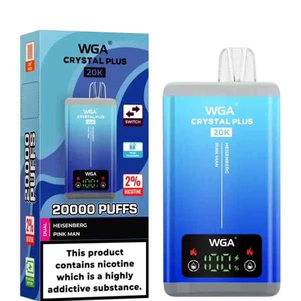 WGA Crystal Plus 20k (20000) Puffs Switchable Taste Function Dual Flavors 2% 5% Nicotine Adjustable Airflow Disposable Vape 7 WGA Crystal Plus 20k (20000) Puffs Switchable Taste Function Dual Flavors 2% 5% Nicotine Adjustable Airflow Disposable Vape