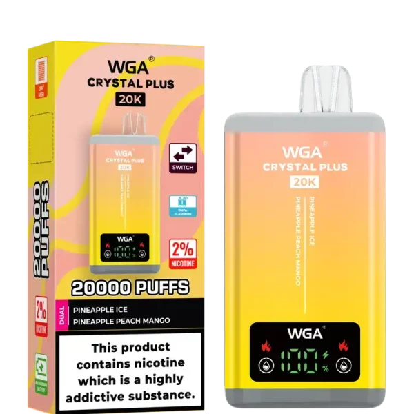 WGA Crystal Plus 20k (20000) Puffs Switchable Taste Function Dual Flavors 2% 5% Nicotine Adjustable Airflow Disposable Vape 11 WGA Crystal Plus 20k (20000) Puffs Switchable Taste Function Dual Flavors 2% 5% Nicotine Adjustable Airflow Disposable Vape