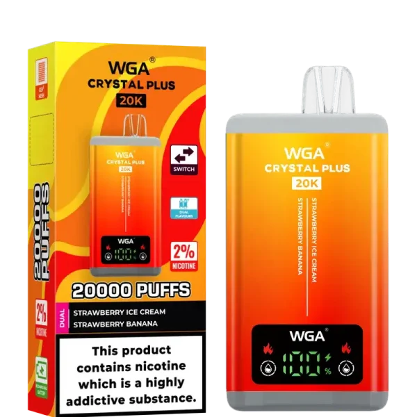 WGA Crystal Plus 20k (20000) Puffs Switchable Taste Function Dual Flavors 2% 5% Nicotine Adjustable Airflow Disposable Vape 12 WGA Crystal Plus 20k (20000) Puffs Switchable Taste Function Dual Flavors 2% 5% Nicotine Adjustable Airflow Disposable Vape