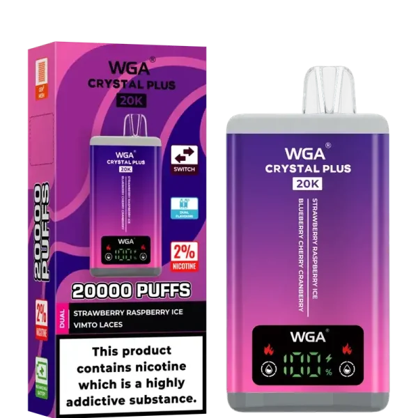 WGA Crystal Plus 20k (20000) Puffs Switchable Taste Function Dual Flavors 2% 5% Nicotine Adjustable Airflow Disposable Vape 13 WGA Crystal Plus 20k (20000) Puffs Switchable Taste Function Dual Flavors 2% 5% Nicotine Adjustable Airflow Disposable Vape