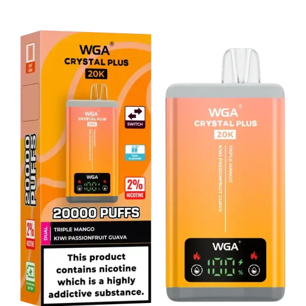 WGA Crystal Plus 20k (20000) Puffs Switchable Taste Function Dual Flavors 2% 5% Nicotine Adjustable Airflow Disposable Vape 15 WGA Crystal Plus 20k (20000) Puffs Switchable Taste Function Dual Flavors 2% 5% Nicotine Adjustable Airflow Disposable Vape