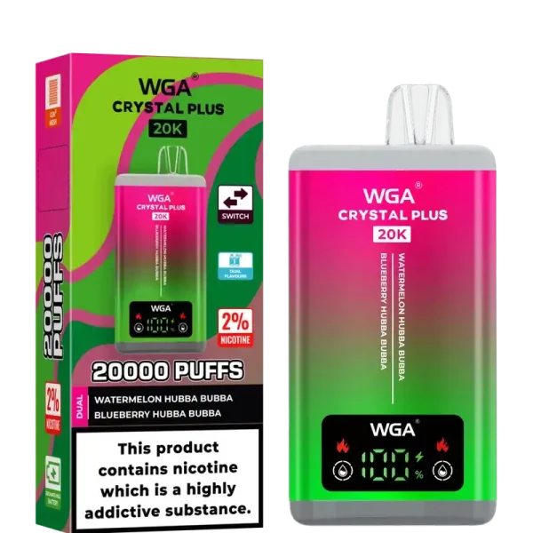 WGA Crystal Plus 20k (20000) Puffs Switchable Taste Function Dual Flavors 2% 5% Nicotine Adjustable Airflow Disposable Vape 16 WGA Crystal Plus 20k (20000) Puffs Switchable Taste Function Dual Flavors 2% 5% Nicotine Adjustable Airflow Disposable Vape