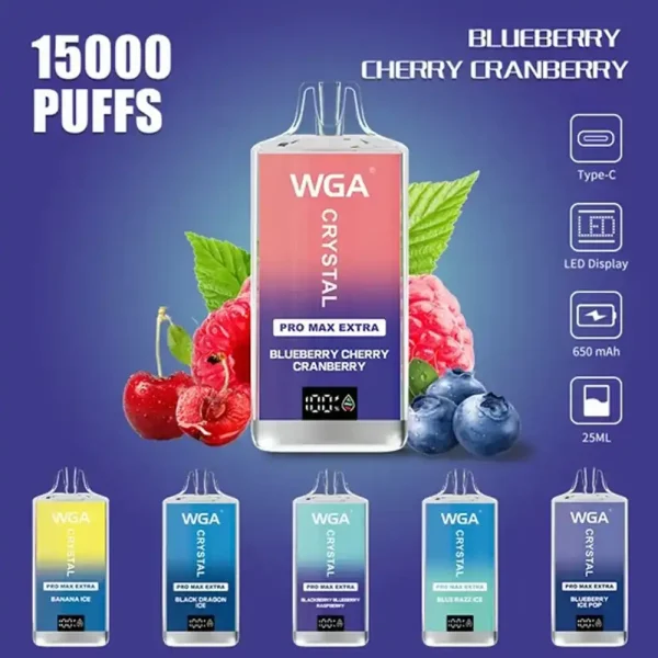 WGA Crystal Pro Max Extra 15K (15000) Puffs Adjustable Airflow 650mAh Battery Type-C Charging 20ml Capacity 2% 5% Nicotine Disposable Vape 1 WGA Crystal Pro Max Extra 15K (15000) Puffs Adjustable Airflow 650mAh Battery Type-C Charging 20ml Capacity 2% 5% Nicotine Disposable Vape
