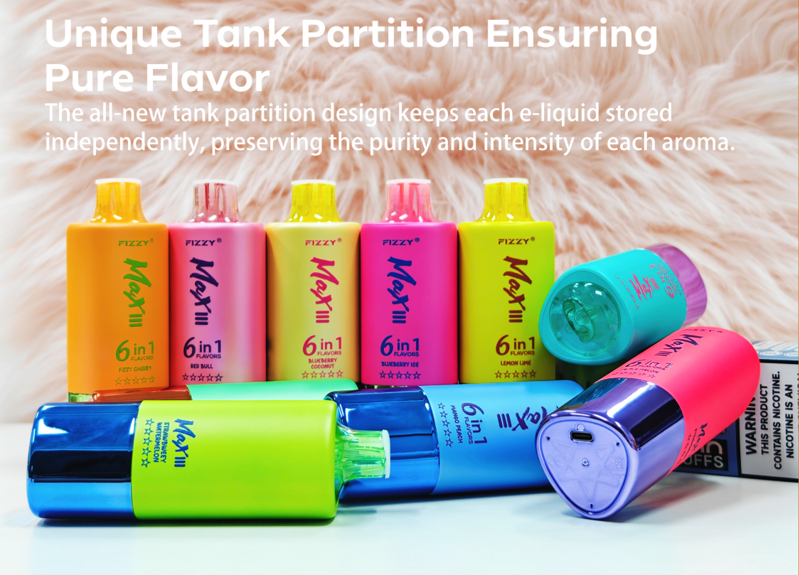 24h-vape.com Multi-Flavor Vape: Unlock Explosive Taste: FIZZY Max III Delivers 3X the Refreshment!